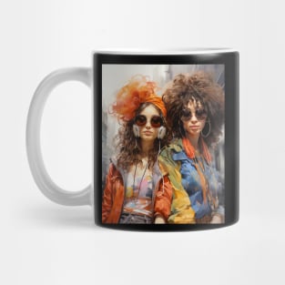 Hip Hop Girls Fashion 70's Mug